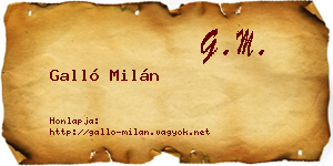 Galló Milán névjegykártya